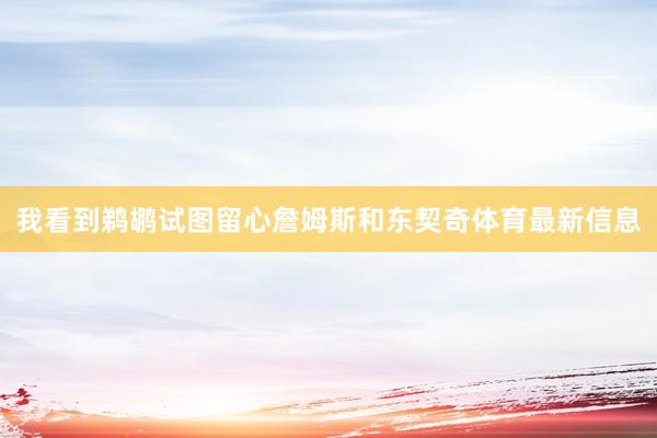 我看到鹈鹕试图留心詹姆斯和东契奇体育最新信息