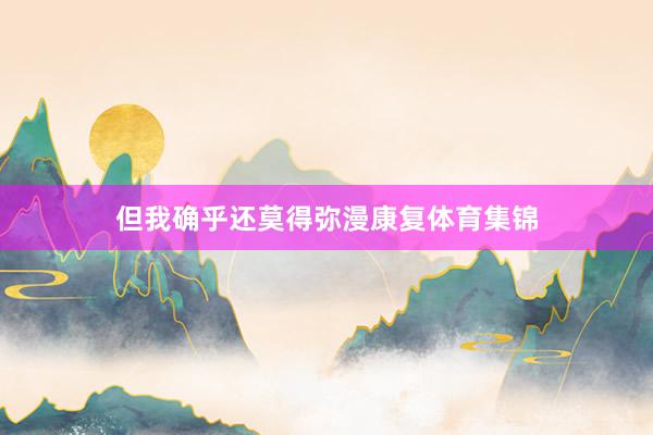 但我确乎还莫得弥漫康复体育集锦