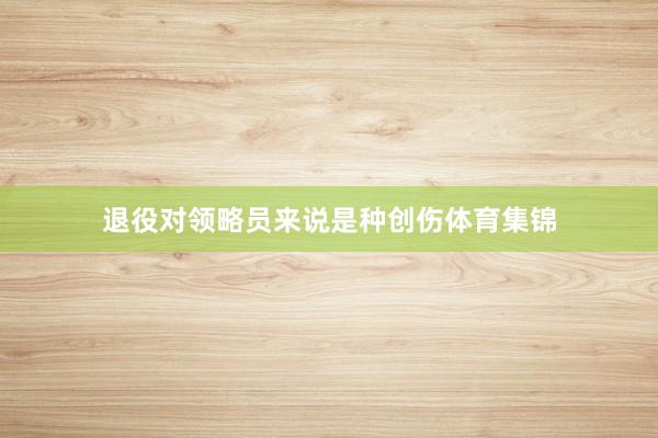 退役对领略员来说是种创伤体育集锦