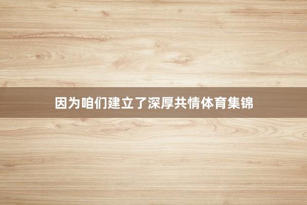 因为咱们建立了深厚共情体育集锦