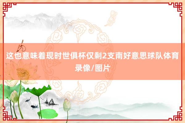 这也意味着现时世俱杯仅剩2支南好意思球队体育录像/图片