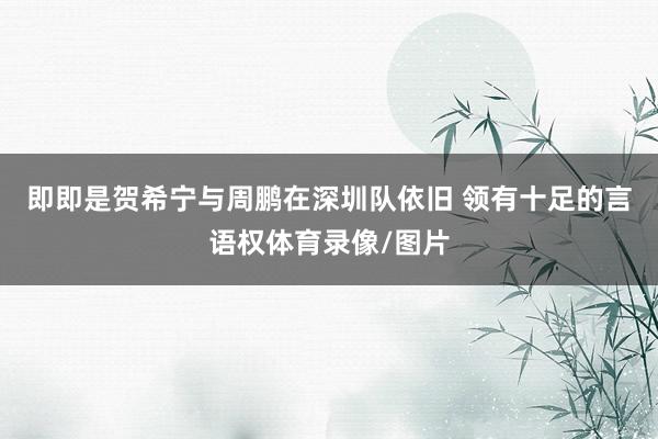 即即是贺希宁与周鹏在深圳队依旧 领有十足的言语权体育录像/图片