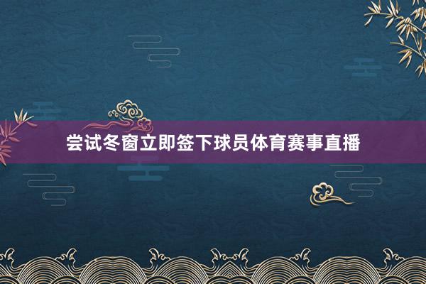 尝试冬窗立即签下球员体育赛事直播