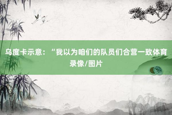 乌度卡示意：“我以为咱们的队员们合营一致体育录像/图片