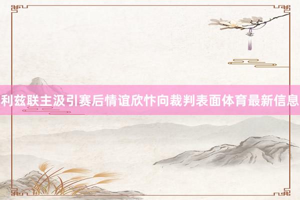 利兹联主汲引赛后情谊欣忭向裁判表面体育最新信息