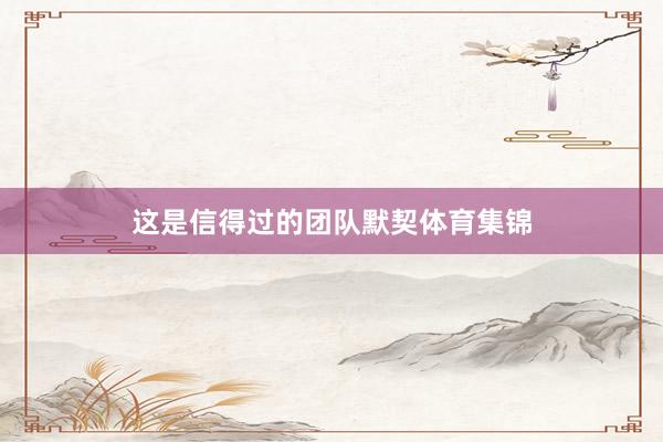 这是信得过的团队默契体育集锦