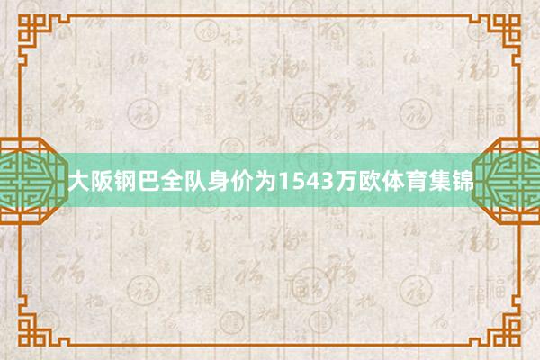 大阪钢巴全队身价为1543万欧体育集锦