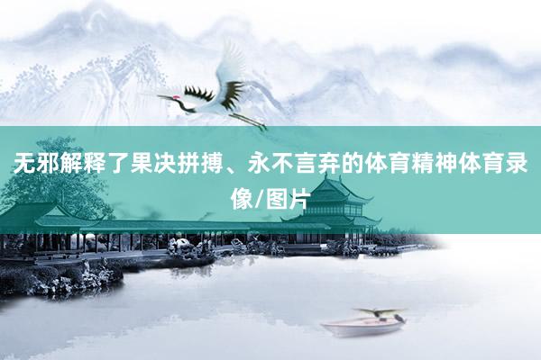 无邪解释了果决拼搏、永不言弃的体育精神体育录像/图片