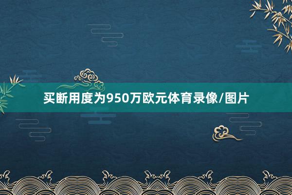 买断用度为950万欧元体育录像/图片